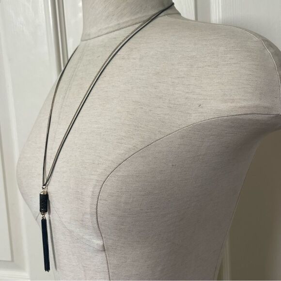 Charming Charlie black and gold tone tassel necklace - Picture 10 of 12